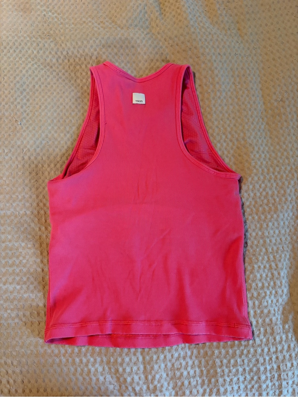 Vuori Hot Pink Ribbed Racerback Tank